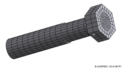 Schraube vernetzt mit axialsymmetrischer Methode – als Template im Custom Mesh Workflow hinterlegt und wiederverwendbar. | © CADFEM / ID: A1BVPI