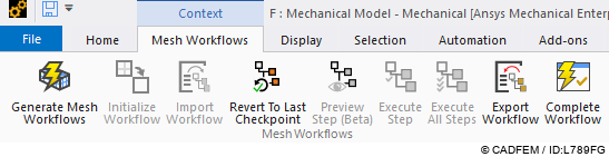 Export und Import eines Mesh Workflows im Context Menü | © CADFEM / ID: L789FG