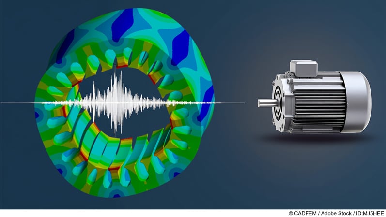 Noise-inducing vibrations in an electric motor